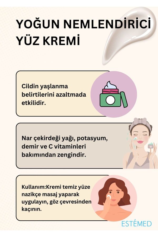 کرم صورت اورجینال برند Estemed مدل Intense Moisturizing Face Care Cream کد 741540740 - Image 3