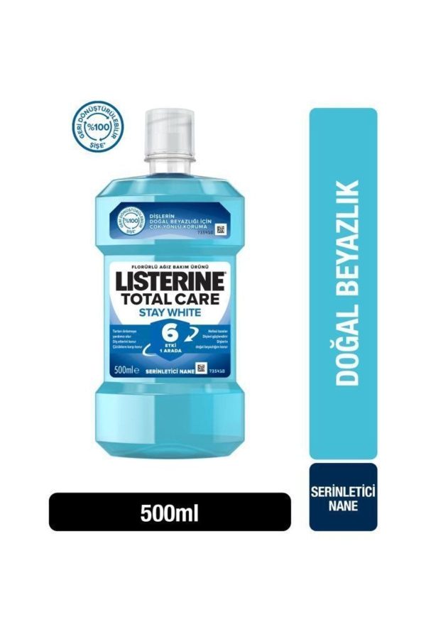 دهانشویه اورجینال برند Listerine مدل Stay White Mouthwash 500 ml کد 1069074