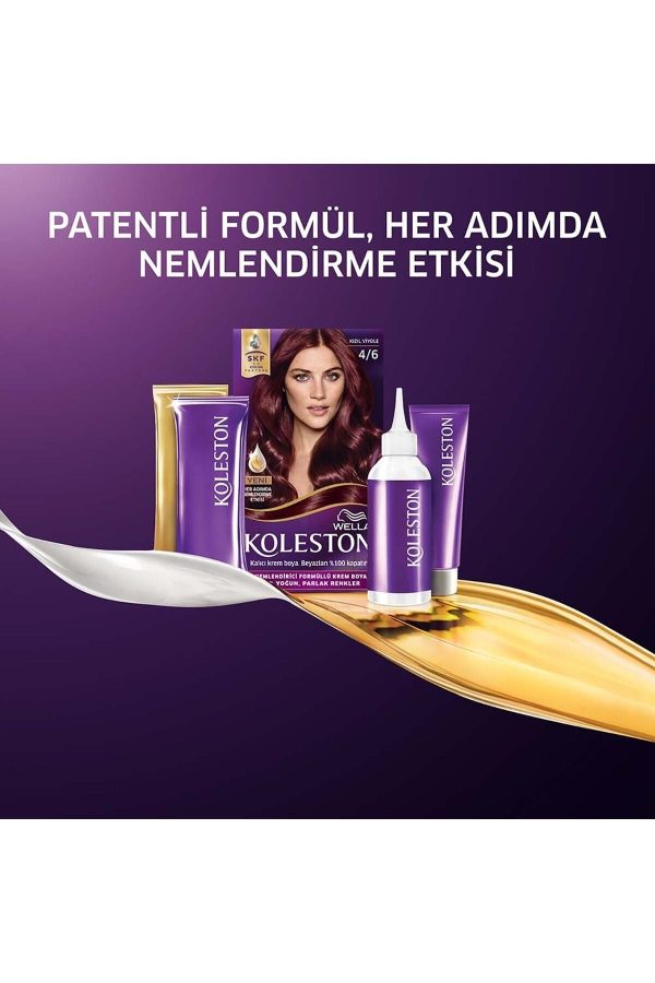 رنگ مو اورجینال برند Wella مدل Kit 4/6 کد 333913174 - Image 5