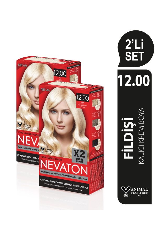 رنگ مو اورجینال برند Nevaton مدل Nevaton 2'Lİ SET 1200 FİLDİŞİ کد 819000177