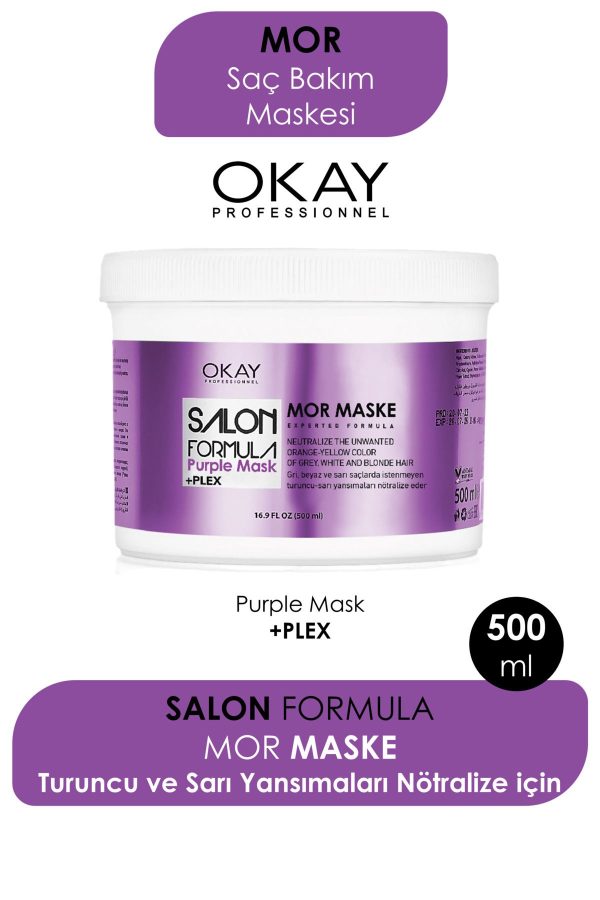 ماسک مو اورجینال برند Okayprofessionnel مدل Purple Mask Plex 500 ml کد 316655260