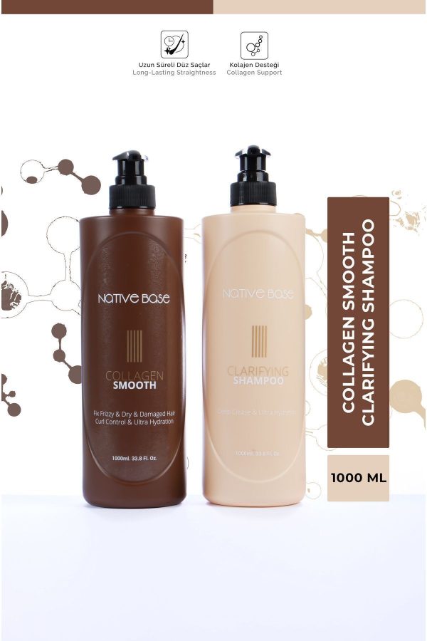 ست مراقبت از مو اورجینال برند Native base مدل Collagen Smooth 1000 Ml کد 444772749