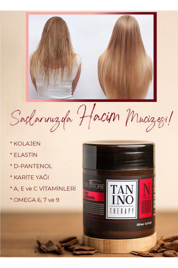 ماسک مو اورجینال برند Tanino مدل Biyokolajenli Saç Hacimlendirici Maske 500ml کد 868011490