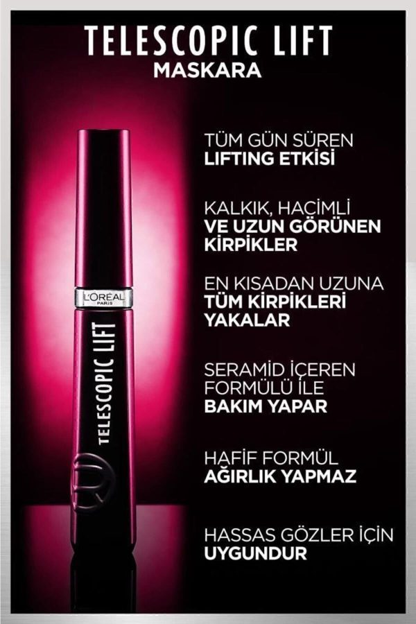 ریمل اورجینال برند L oreal paris مدل Telescopic Lift Mascara کد 469016137 - Image 7