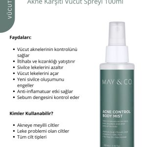 کرم جوان کننده اورجینال برند May co مدل Acne Body Mist 100ml کد 734055167