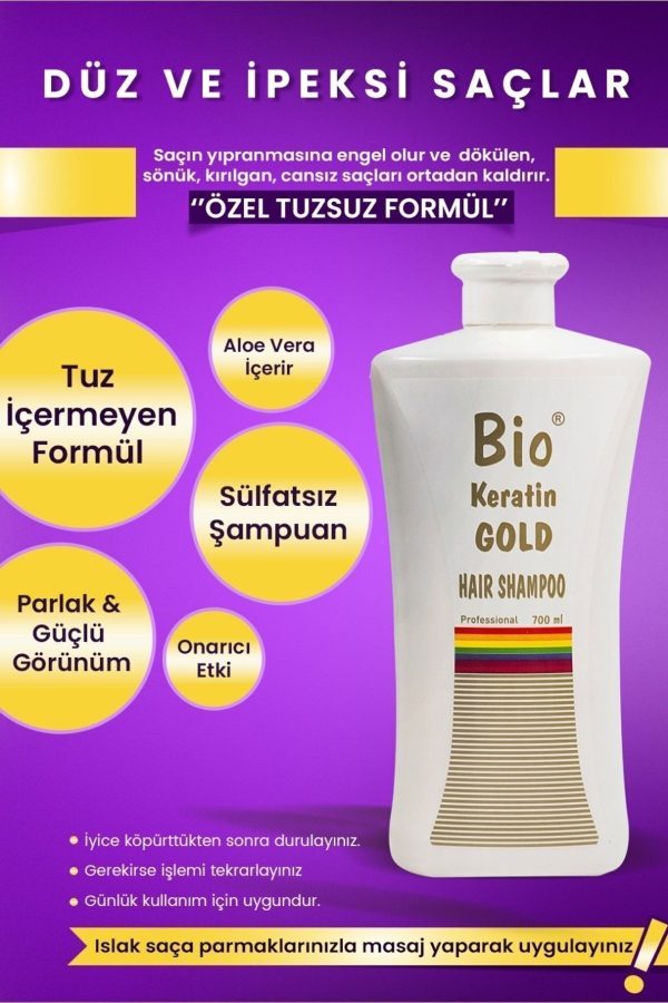 شامپو اورجینال برند Bio keratin gold کد 43486758 - Image 2
