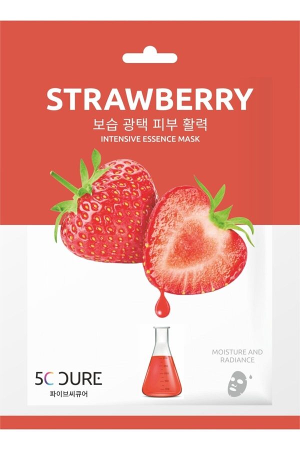 ماسک صورت اورجینال برند 5c cure مدل Cure Strawberry Intensive Essence Mask کد 119816258