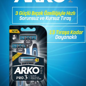 ژیلت و ریش تراش اورجینال برند Arko men مدل Pro3 3 Bıçaklı کد 871325018