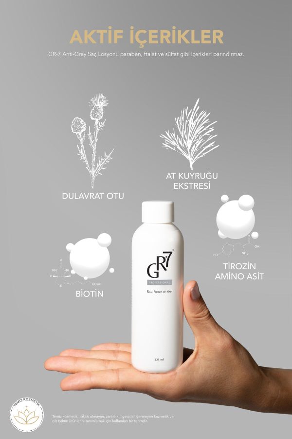 روغن و سرم مو اورجینال برند Gr 7 professional مدل Anti-grey Hair Lotion کد 869707565 - Image 3