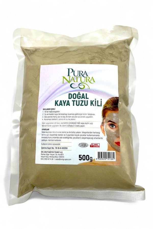 ماسک صورت اورجینال برند Pura natura مدل Natural rock salt clay 500g کد 876313199