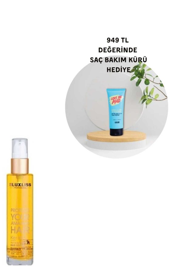 روغن و سرم مو اورجینال برند Luxliss مدل Keratin protein renewing hair serum کد 849761467