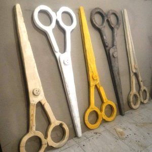 قیچی مو اورجینال برند Balikesir ada sanat مدل Large-size decorative antique-effect wooden scissors کد 759129917