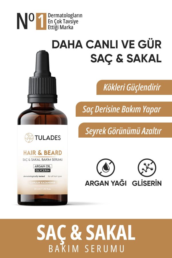 روغن و سرم مو اورجینال برند Tulades مدل Canlandırıcı Saç Sakal Serumu 30ml کد 869705185 - Image 2