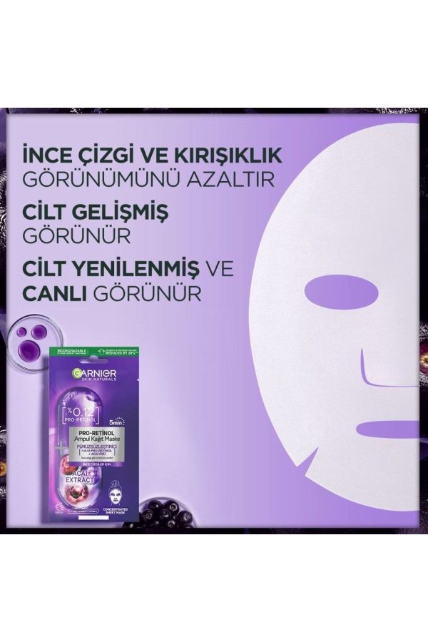ماسک صورت اورجینال برند Garnier مدل Pürüzsüzleştirici Ampul Kağıt Yüz Maskesi کد 700632113 - Image 3