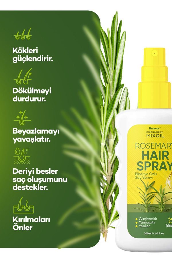 روغن و سرم مو اورجینال برند Braavos مدل Rosemary Hair Spray 200 Ml کد 782773433 - Image 2
