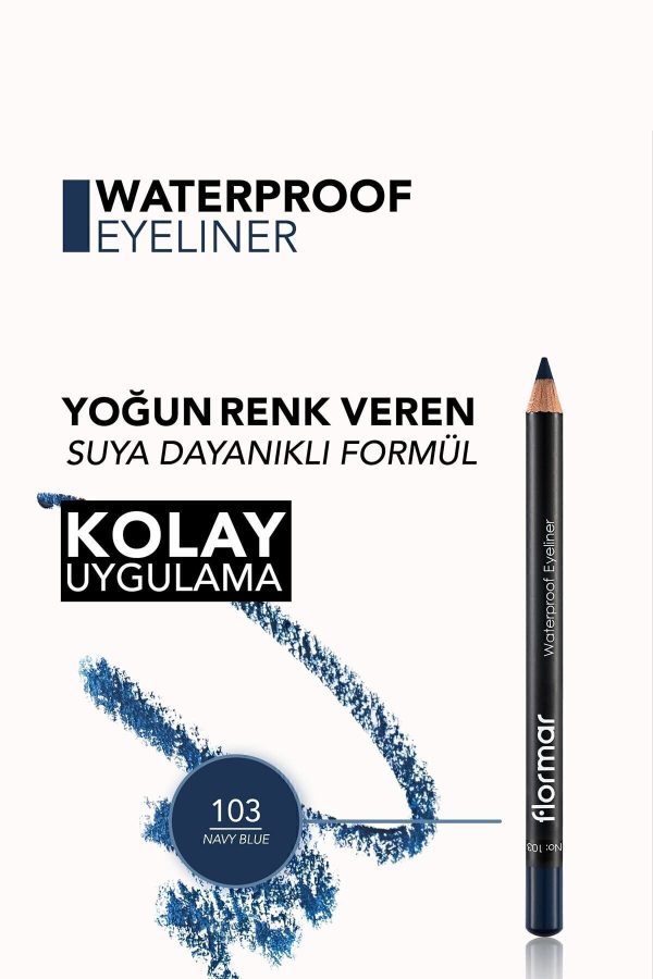 آیلاینر اورجینال برند Flormar مدل Suya Dayanıklı Göz Kalemi کد 409863 - Image 5