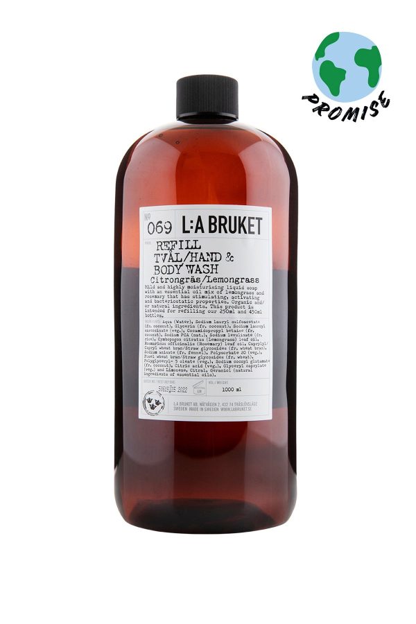 کیت آرایش اورجینال برند L a bruket مدل Refill Hand&Body Wash Lemongrass 1000Ml کد 818694703