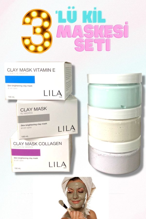 ماسک صورت اورجینال برند Lila soft مدل 3'lü Kil Maskesi Süper Set کد 358332735