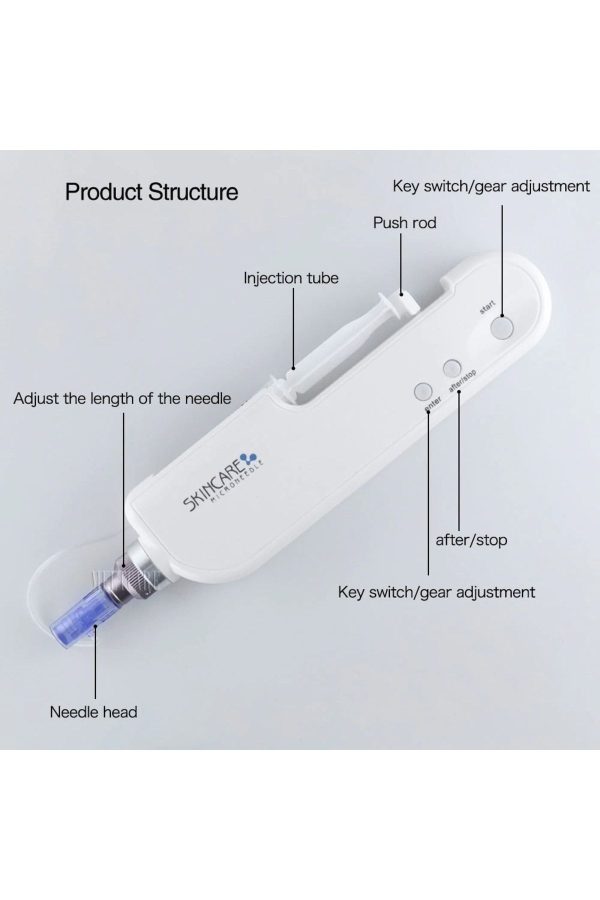 دستگاه پاکسازی صورت اورجینال برند Skincare microneedle مدل Microneedle Mesotherapy Pen کد 320197294 - Image 4
