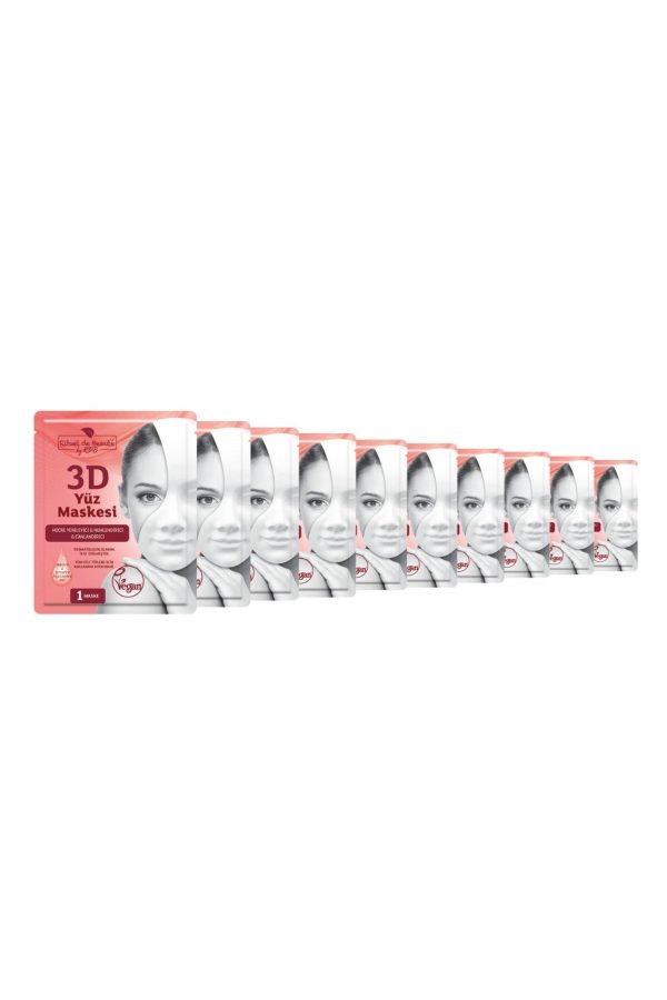 ماسک صورت اورجینال برند Rituel de beaute مدل 3D Yüz Maskesi 10'lu کد 271371006