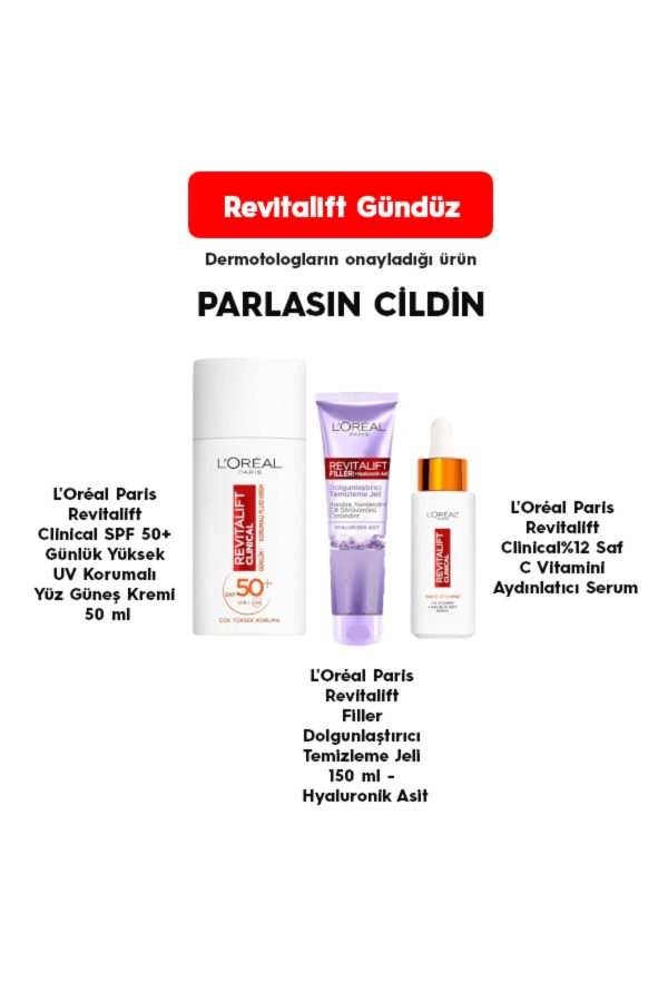 کرم صورت اورجینال برند L oreal paris مدل Revitalift Gündüz Cilt Bakım Seti کد 820699902