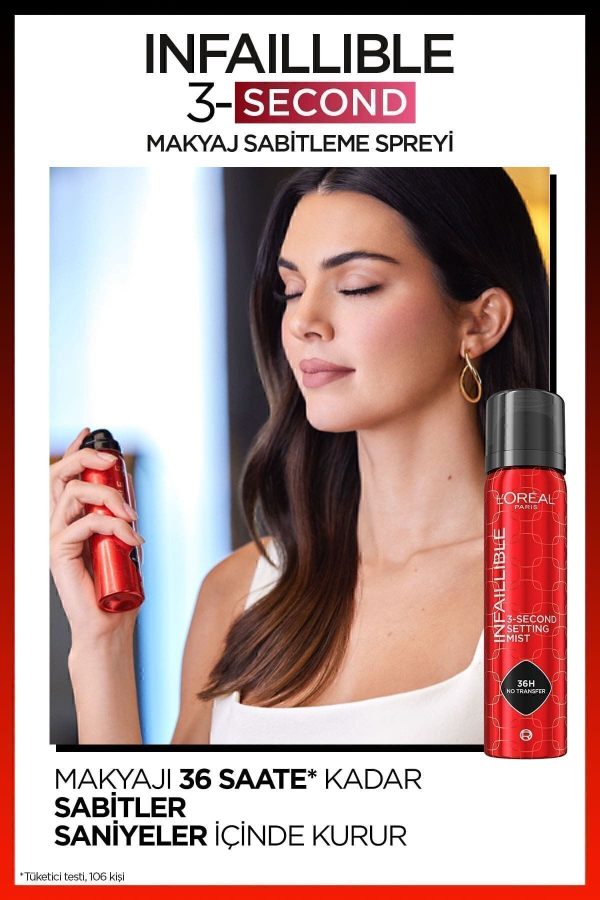 فیکس کننده آرایش اورجینال برند L oreal paris مدل Infaillible 3-Second Makyaj Sabitleme Spreyi کد 814330140 - Image 2
