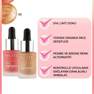 کرم روشن کننده اورجینال برند Note cosmetics مدل Drop Highlighter کد 871116066